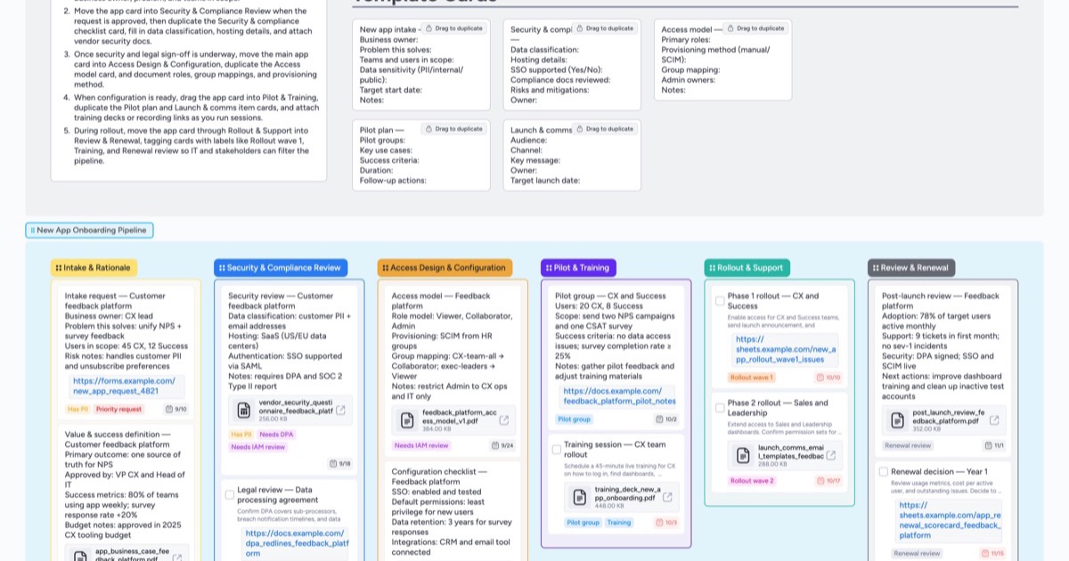 New App Onboarding (IT) Template | Instaboard